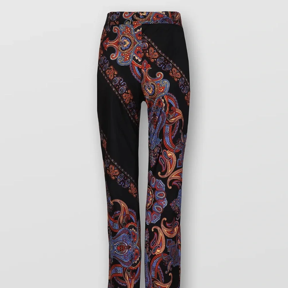 Chloé Black Persian Print Viscose Twill Women's Pants